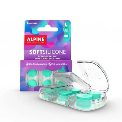 Afbeelding van 6x Alpine SoftSilicone Kneedbare Silicone slaap oordopjes Hoge demping 28dB Slaapoordoppen Zwem Oordoppen Anti snurk Waterdicht Herbruikbaar 3 paar (6 stuks) Groen