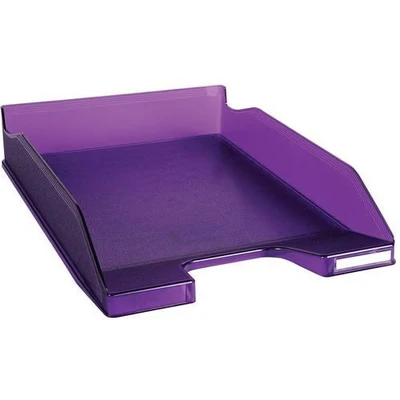 Afbeelding van Exacompta Ref. 11319D 1 brievenbakje COMBO MIDI voor documenten in het formaat DIN A4 afmetingen 34,6 x 25,5 6,5 cm kleur violet doorschijnend