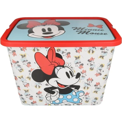 Afbeelding van Stor Opbergbox Minnie Mouse 23 Liter Wit/rood