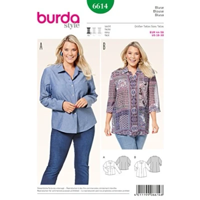 Afbeelding van Burda Naaipatroon 6614 Blouse in variaties