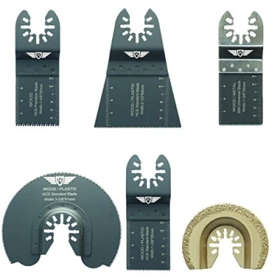 Afbeelding van 6 x TopsTools FAKA6 Fast Fit Mix messen voor Dewalt, Stanley, Black en Decker, Bosch, Fein Multimaster, Multitalent, Makita, Milwaukee, Einhell, Ergotools, Hitachi, Parkside, Ryobi, Worx, Workzone