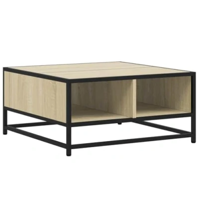 Image de vidaXL Table basse chêne sonoma 60,5x60,5x30cm bois d&#039;ingénierie/métal848765