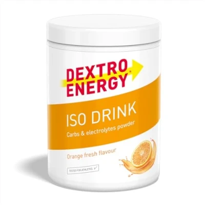 Afbeelding van Isotone poederdrank van Dextro Energy Iso Drink Orange Fresh 440 g fitnesspoederdrank met elektrolyten Ideale voor het sporten