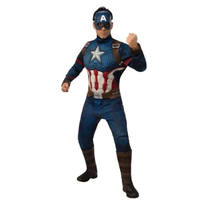 Afbeelding van Rubie&#039;s Officiële Avengers Endgame Captain America, Deluxe Volwassen Heren Kostuum Maat Standaard/Medium