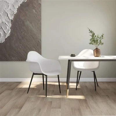 Afbeelding van Eetkamerstoelen 2 st PP wit