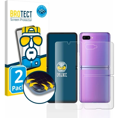 Afbeelding van BROTECT Screenprotector voor Samsung Galaxy Z Flip 5G (Voor+Achter) Folie Beschermfolie transparant volledig dekking (2 Stuks)