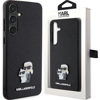 Afbeelding van Karl Lagerfeld Backcase hoesje geschikt voor Samsung Galaxy S24 Effen Zwart Kunstleer