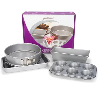Afbeelding van Patisse Bakvorm Set 4 delig Zilver