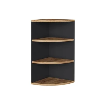Afbeelding van Vicco EckiHoekplank 30 x 60 cm Antraciet/gouden eik