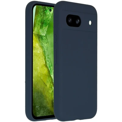 Afbeelding van Accezz Hoesje Geschikt voor Google Pixel 8a Siliconen Liquid Silicone Backcover Donkerblauw