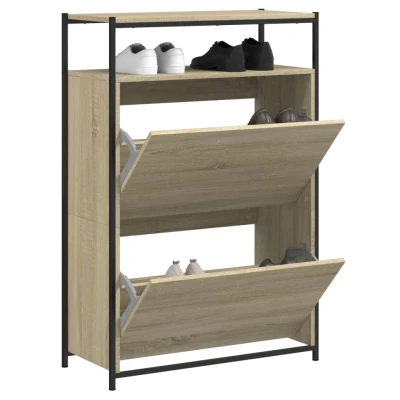 Afbeelding van Schoenenkast 75x34x112 cm bewerkt hout sonoma eikenkleurig