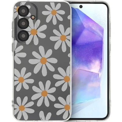 Afbeelding van imoshion hoesje Geschikt voor Samsung Galaxy A55 Siliconen Design Meerkleurig / Daisy Flower