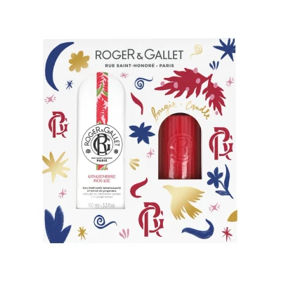 Afbeelding van Roger &amp; Gallet Rode Gember Weldadig Geurwater Geschenkset 100 ml + Gratis Geurkaars 75 g