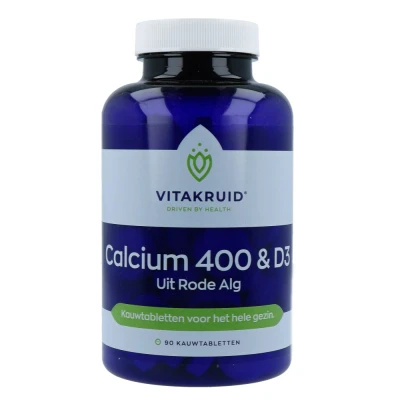 Afbeelding van Vitakruid Calcium 400 &amp; D3 uit Rode Alg Kauwtabletten