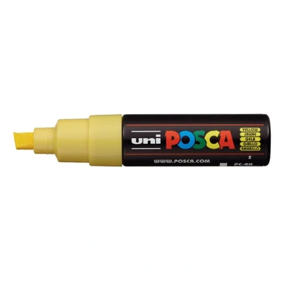 Image de POSCA PC8K PTE LARGE BISEAU JAUNE