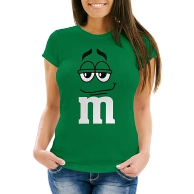 Afbeelding van MoonWorks® Carnavalsshirt voor dames, maat M, groepsprint, last minute kostuum, carnavalskostuum 1 x groen