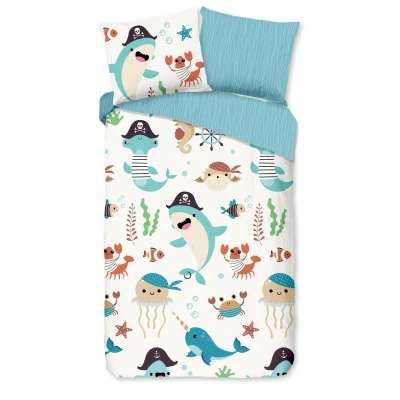 Afbeelding van Kinderdekbedovertrek Ocean Friends Katoen Natuur Wit Good Morning Ga naar Dekbed Discounter.nl &amp; Profiteer Nu