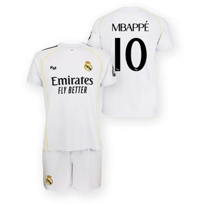 Afbeelding van Kylian Mbappé Real Madrid Thuis Tenue 25/26 Maat 140 Voetbaltenue Shirt &amp; Broekje Jongens en Meiden Sportkledingset 100% Polyester