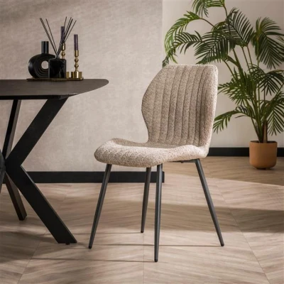 Afbeelding van Hoyz Stoel Len Boucle Zandkleur 4 Stuks