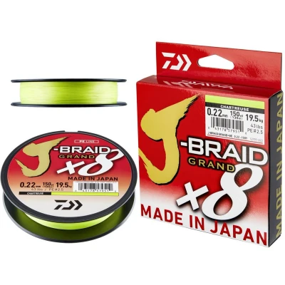Afbeelding van Daiwa J Braid Grand X8E 0.10mm 135m CH Gevlochten lijn