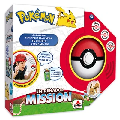 Afbeelding van BORRAS Pokemon Mission Interactief Bordspel, Word Trainer en Vang ze voor iedereen. Trainingsspel, Leer grappige gegevens van je favoriete Pokemones. (19442)