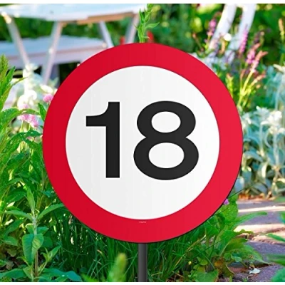 Afbeelding van 18 Jaar Verkeersbord Tuinbord