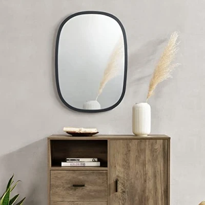 Afbeelding van Spiegel Copertino hangend 70x50 cm zwart mat
