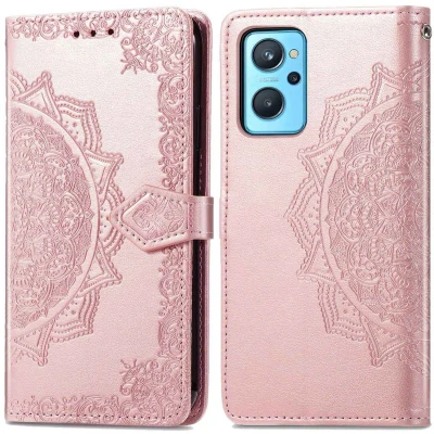 Afbeelding van iMoshion Hoesje Geschikt voor Oppo A76 (4G) Met Pasjeshouder Mandala Bookcase Rosé Goud