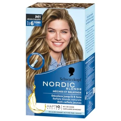 Afbeelding van Schwarzkopf Nordic Blonde M1 strengen en vegen intense verkleuring anti gele reflectie breuktechnologie kleurt tot 6 tinten