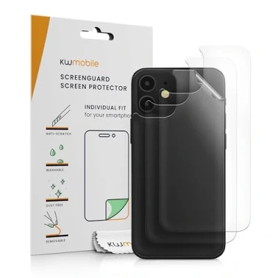 Afbeelding van kwmobile 3x beschermfolie geschikt voor Apple iPhone 12 Transparante bescherming achterkant smartphone
