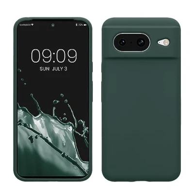 Afbeelding van kwmobile telefoonhoesje geschikt voor Google Pixel 8 Hoesje met siliconen coating Smartphone case in blauwgroen
