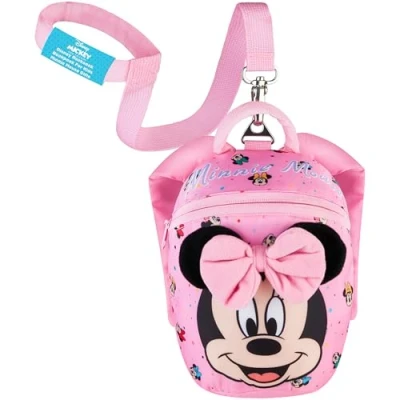 Afbeelding van Disney Kinderrugzak met teugels, Minnie Mouse teugels voor kinderen, harnas kinderen van 1 tot 4 jaar, roze, één maat, Roze