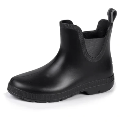 Afbeelding van Isotoner Zeer comfortabele regenlaarzen voor dames (Everywear™ technologie), kort, eenvoudig aan te trekken, zwart.