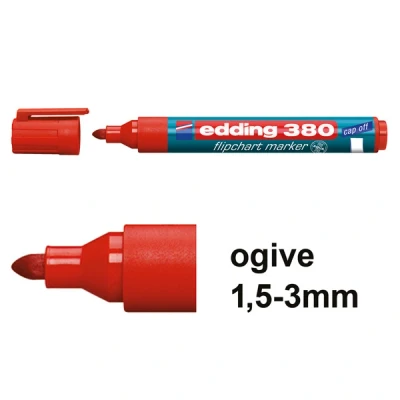 Image de edding Flipchart marker 380, pointe ogive, rouge
