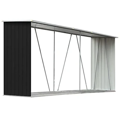 Afbeelding van Haardhoutschuur 330x84x152 cm gegalvaniseerd staal antraciet