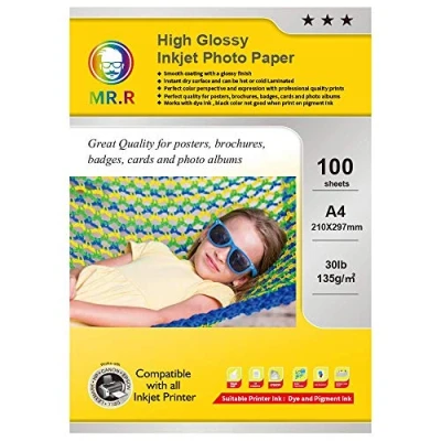 Afbeelding van MR.R Paper24 Fotopapier, glanzend, 135 g/m², A4, 210 x 297 mm, 100 vellen