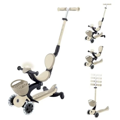 Afbeelding van Globber Kinderstep Go Up Baby 360 lampjes Taupe