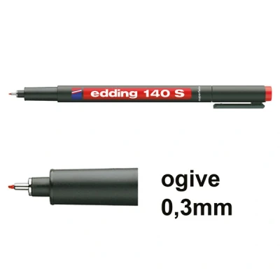 Image de edding marqueur permanent 140 S pour rétroprojecteur, rouge