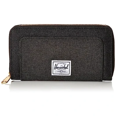 Afbeelding van Thomas RFID Black/Black Crosshatch / Clutch style portefeuille met hoofdcompartiment kaartsleuven en smartphone compartiment Beperkte Levenslange Garantie Zwart