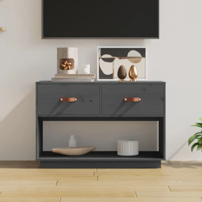 Afbeelding van Tv meubel 90x40x60 cm massief grenenhout grijs