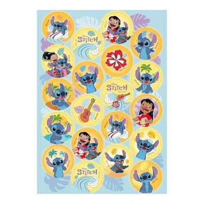 Afbeelding van dekora Decoratie voor kinderverjaardag Mini Discar met Stitch 3,4 cm Eetbare papieren bakplaat taarten, cupcakes, gluten en lactosevrije taarten Geschikt
