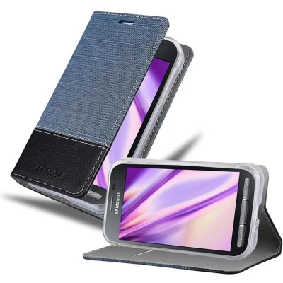 Afbeelding van Cadorabo Hoesje geschikt voor Samsung Galaxy XCover 3 in DONKERBLAUW ZWART Beschermhoes met magnetische sluiting, standfunctie en kaartvakje Book Case Cover Etui