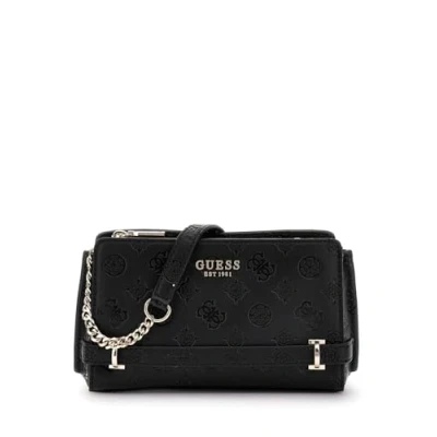 Afbeelding van GUESS Handtas Schoudertas Zarela Mini Top Zip Crossbody Black Logo Zwart