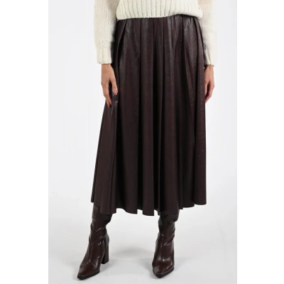 Afbeelding van Marc Cain Dames Plooirok Aubergine