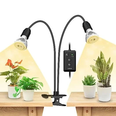 Afbeelding van SANSI 20 W led kweeklamp voor kamerplanten, equivalent 300 W, full spectrum met 4/8/12 uur automatische timer (E27 vervangbare gloeilampen planten)