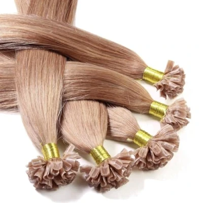 Afbeelding van Hair2Heart 25 stuks 0,5 g voorgelijmd U vorm haar 61 cm kleur #12 goudbruin steil