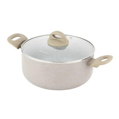Afbeelding van FLORINA ISLA aluminium pot 4,1 l, 24 cm, pan met antiaanbaklaag, snel en gelijkmatig opwarmen, soft touch handgrepen, esthetisch design