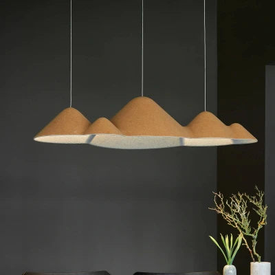 Afbeelding van LOOM DESIGN LED hanglamp Panorama, geel/grijs vilt 106 cm