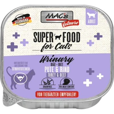 Afbeelding van MAC’s Vetcare Urinary Kattenvoer 70% Kalkoen &amp; Rund 8 x 100g