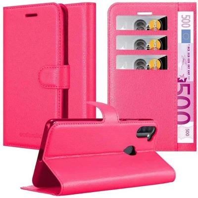 Afbeelding van Cadorabo Hoesje geschikt voor Samsung Galaxy A11 / M11 in KERSEN ROZE Beschermhoes met magnetische sluiting, standfunctie en kaartvakje Book Case Cover Etui